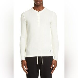 Ovadia & Sons Zack Waffle Merino Wool Henley Size Medium